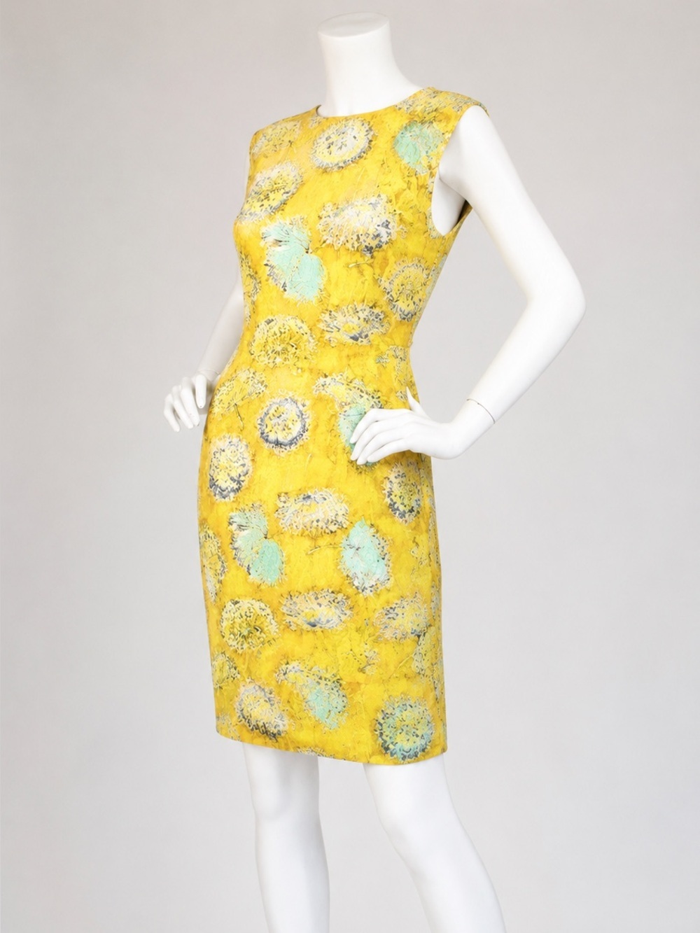 Vintage Gianni Versace Silk Velvet Dandelion Dress S/S 1997 Runway